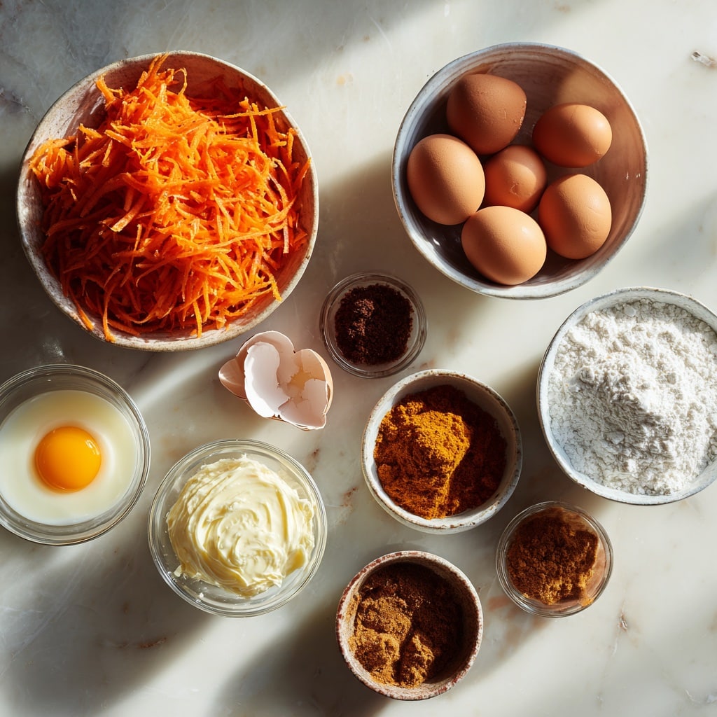 Moist Carrot Bundt Cake Recipe: Simple Steps Inside 11 Carrot Bundt Cake Recipe Flat lay of carrot bundt cake ingredients on a marble surface