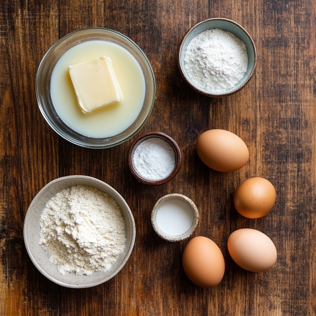 Nun’s Puffs Recipe: Light, Golden, and Surprisingly Simple to Make 11 Ingredients and prep for nun’s puffs recipe on rustic counter